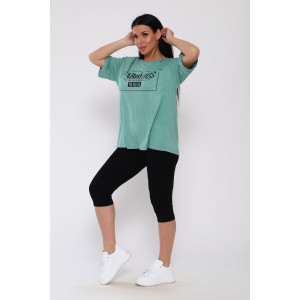 Костюм двойка женский №78547 вискоза (последний размер) малахит 58