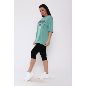 Костюм двойка женский №78547 вискоза (последний размер) малахит 58