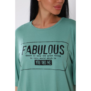 Костюм двойка женский №78547 вискоза (последний размер) малахит 58