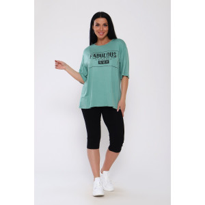 Костюм двойка женский №78547 вискоза (последний размер) малахит 58