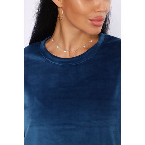 Костюм двойка женский №71135 велюр (последний размер) петроль 50,52 Костюм двойка женский №71135 велюр (последний размер) петроль 50,52