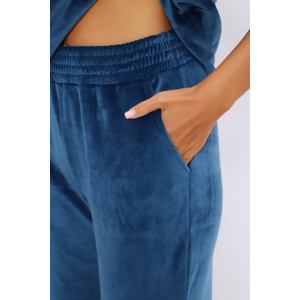 Костюм двойка женский №71135 велюр (последний размер) петроль 50,52 Костюм двойка женский №71135 велюр (последний размер) петроль 50,52