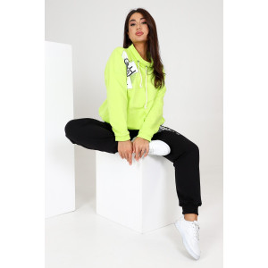 Костюм двойка женский №46541 футер с лайкрой 2-х нитка (последний размер) салатовый 58,60