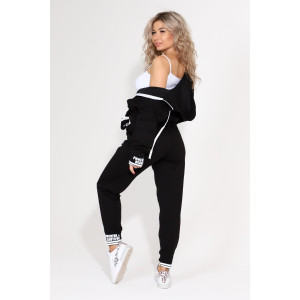 Костюм двойка женский №46537 футер 2-х нитка (последний размер) черный 54