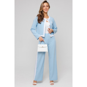 Костюм двойка женский №43079 поливискоза (последний размер) голубой 48,52