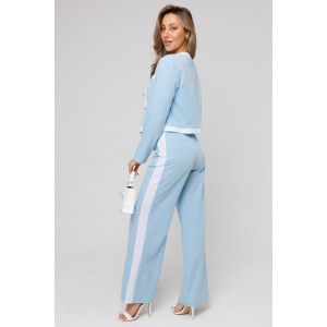 Костюм двойка женский №43079 поливискоза (последний размер) голубой 48,52