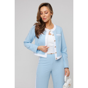 Костюм двойка женский №43079 поливискоза (последний размер) голубой 48,52