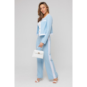 Костюм двойка женский №43079 поливискоза (последний размер) голубой 48,52