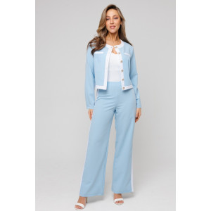 Костюм двойка женский №43079 поливискоза (последний размер) голубой 48,52