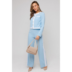 Костюм двойка женский №43079 поливискоза (последний размер) голубой 48,52