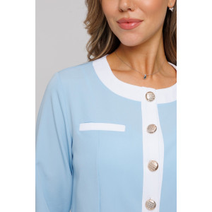 Костюм двойка женский №43079 поливискоза (последний размер) голубой 48,52