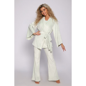 Костюм тройка женский №78535 велюр (последний размер) фисташковый 58 Костюм тройка женский №78535 велюр (последний размер) фисташковый 58