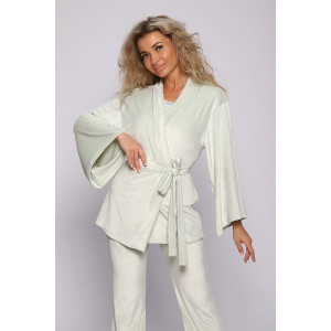 Костюм тройка женский №78535 велюр (последний размер) фисташковый 58 Костюм тройка женский №78535 велюр (последний размер) фисташковый 58