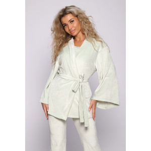 Костюм тройка женский №78535 велюр (последний размер) фисташковый 58 Костюм тройка женский №78535 велюр (последний размер) фисташковый 58