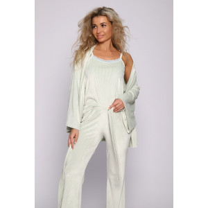 Костюм тройка женский №78535 велюр (последний размер) фисташковый 58 Костюм тройка женский №78535 велюр (последний размер) фисташковый 58