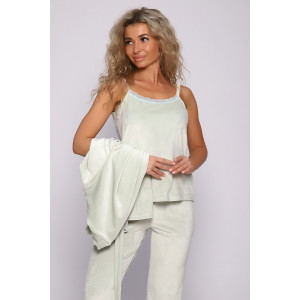 Костюм тройка женский №78535 велюр (последний размер) фисташковый 58 Костюм тройка женский №78535 велюр (последний размер) фисташковый 58