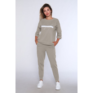 Костюм двойка женский №359 футер 2-х нитка (последний размер) темно-бежевый 48,50,52 Костюм двойка женский №359 футер 2-х нитка (последний размер) темно-бежевый 48,50,52