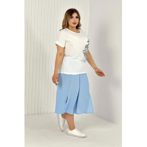 Костюм двойка женский №52323 сингапур (последний размер) голубой 50