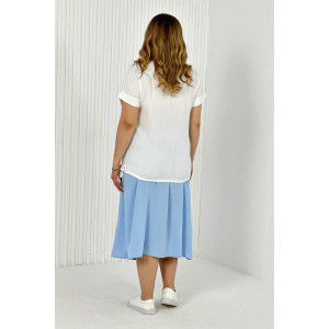 Костюм двойка женский №52323 сингапур (последний размер) голубой 50