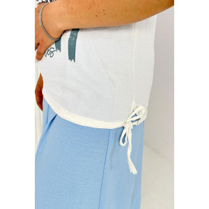 Костюм двойка женский №52323 сингапур (последний размер) голубой 50