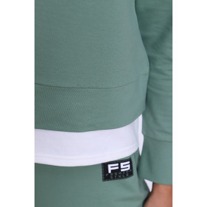 Костюм двойка женский №5715 футер 2-х нитка (последний размер) оливковый 50,52