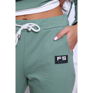 Костюм двойка женский №5715 футер 2-х нитка (последний размер) оливковый 50,52