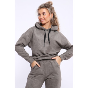 Костюм двойка женский №36861 футер 3-х нитка с начесом (последний размер) бежевый 50