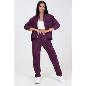 Костюм двойка женский №26607 футер 2-х нитка (последний размер) винный 46,48