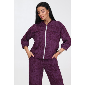 Костюм двойка женский №26607 футер 2-х нитка (последний размер) винный 46,48