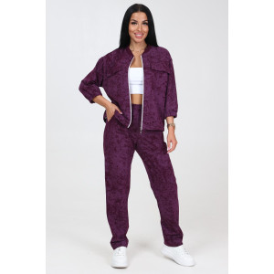 Костюм двойка женский №26607 футер 2-х нитка (последний размер) винный 46,48