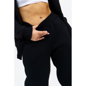 Костюм двойка женский №36650 футер 3-х нитка с начесом (последний размер) черный 46,48 Костюм двойка женский №36650 футер 3-х нитка с начесом (последний размер) черный 46,48