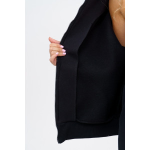 Костюм двойка женский №36650 футер 3-х нитка с начесом (последний размер) черный 46,48 Костюм двойка женский №36650 футер 3-х нитка с начесом (последний размер) черный 46,48