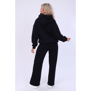 Костюм двойка женский №27335 футер 3-х нитка с начесом (последний размер) черный 52