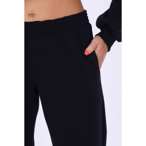 Костюм двойка женский №27335 футер 3-х нитка с начесом (последний размер) черный 52