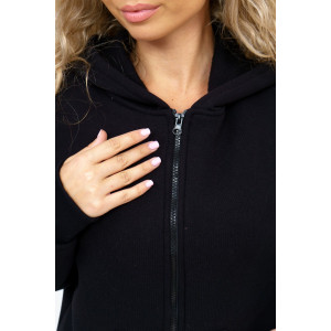 Костюм двойка женский №27335 футер 3-х нитка с начесом (последний размер) черный 52