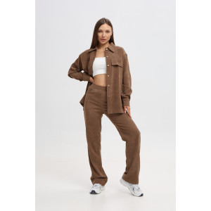 Костюм двойка женский №20686 вельвет (последний размер) коричневый 54 Костюм двойка женский №20686 вельвет (последний размер) коричневый 54