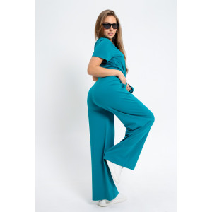 Костюм двойка женский №26006 кулирка (последний размер) зеленый 48,52