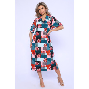 Платье женское №13156 кулирка (последний размер) зеленый 56