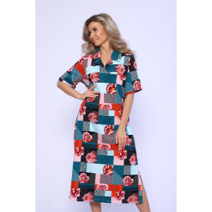 Платье женское №13156 кулирка (последний размер) зеленый 56