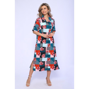 Платье женское №13156 кулирка (последний размер) зеленый 56