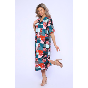 Платье женское №13156 кулирка (последний размер) зеленый 56