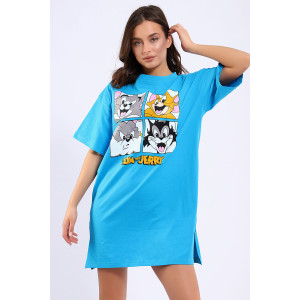 Платье женское ЕПЛ-1060 кулирка (последний размер) голубой 50 Платье женское ЕПЛ-1060 кулирка (последний размер) голубой 50