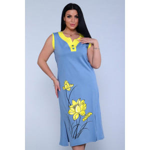 Платье женское №71063 кулирка (последний размер) голубой 54 Платье женское №71063 кулирка (последний размер) голубой 54