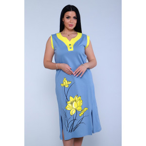 Платье женское №71063 кулирка (последний размер) голубой 54 Платье женское №71063 кулирка (последний размер) голубой 54