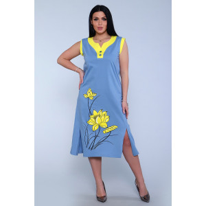 Платье женское №71063 кулирка (последний размер) голубой 54 Платье женское №71063 кулирка (последний размер) голубой 54