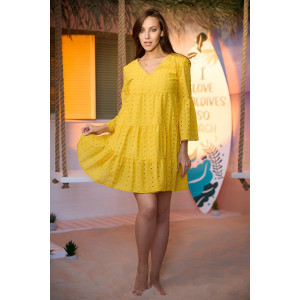 Платье женское №67035 шитье (последний размер) желтый 48