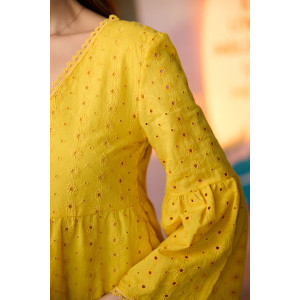 Платье женское №67035 шитье (последний размер) желтый 48