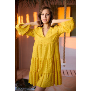 Платье женское №67035 шитье (последний размер) желтый 48