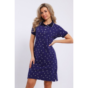 Платье женское №050 пике (последний размер) темно-синий 48 Платье женское №050 пике (последний размер) темно-синий 48