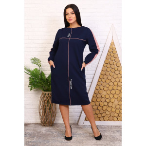 Платье женское №38520 футер с лайкрой 2-х нитка (последний размер) индиго 46 Платье женское №38520 футер с лайкрой 2-х нитка (последний размер) индиго 46